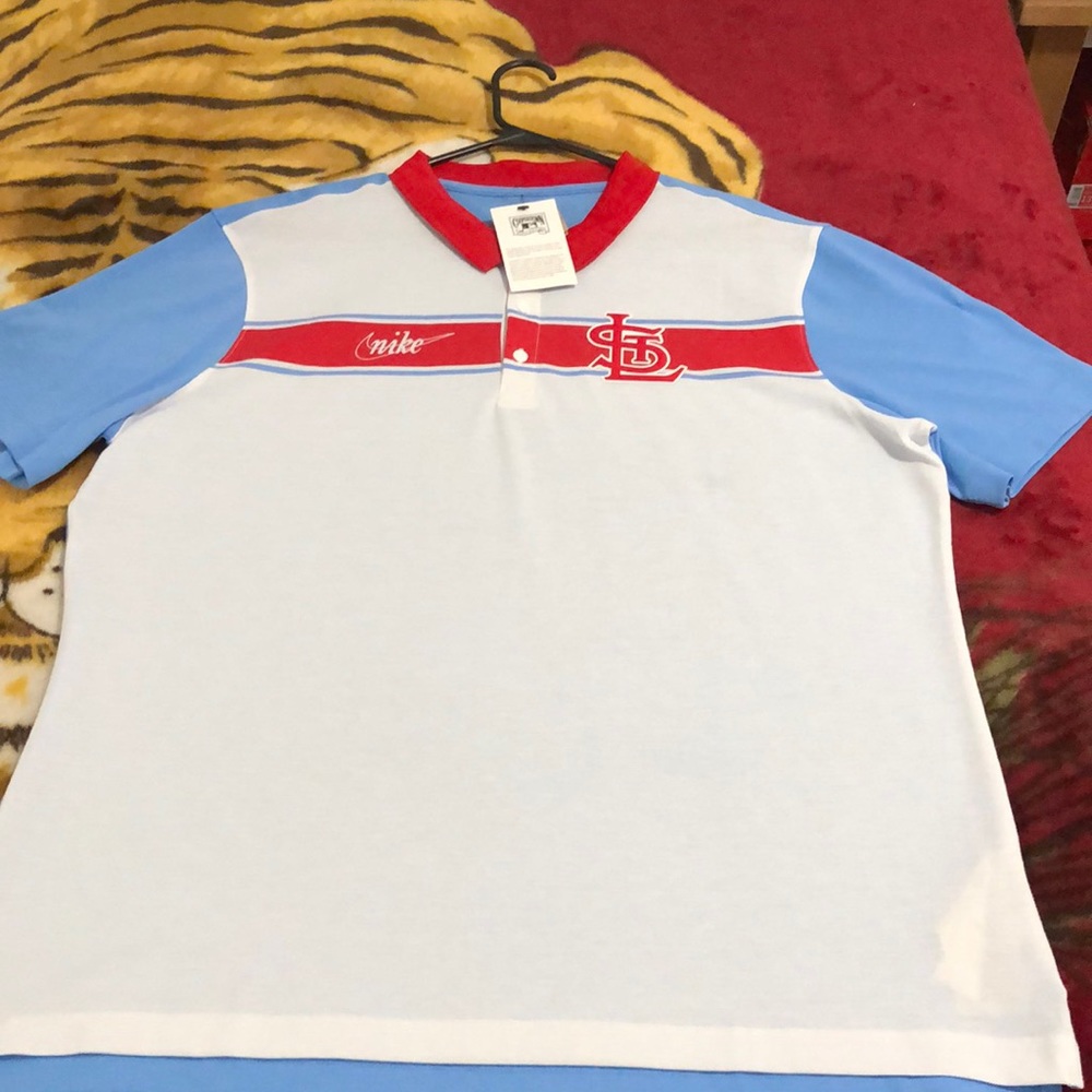 NIKE COOPERSTOWN COLLECTION MLB ST LOUIS CARDINALS 3 BUTTON POLO SHIRT
